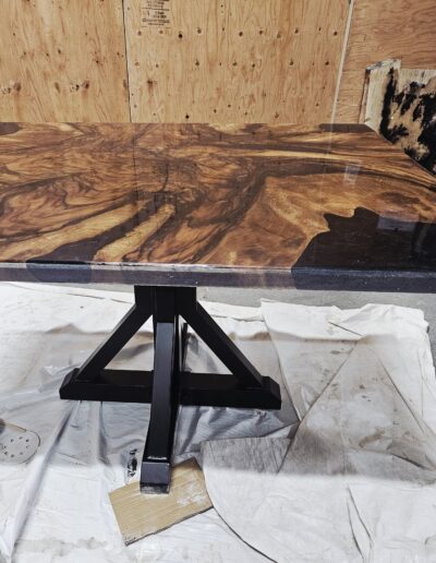 ADHD Wood and black epoxy table